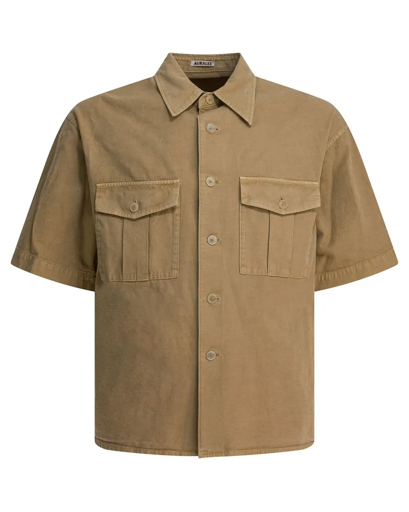 AURALEE Baumwollhemd Beige