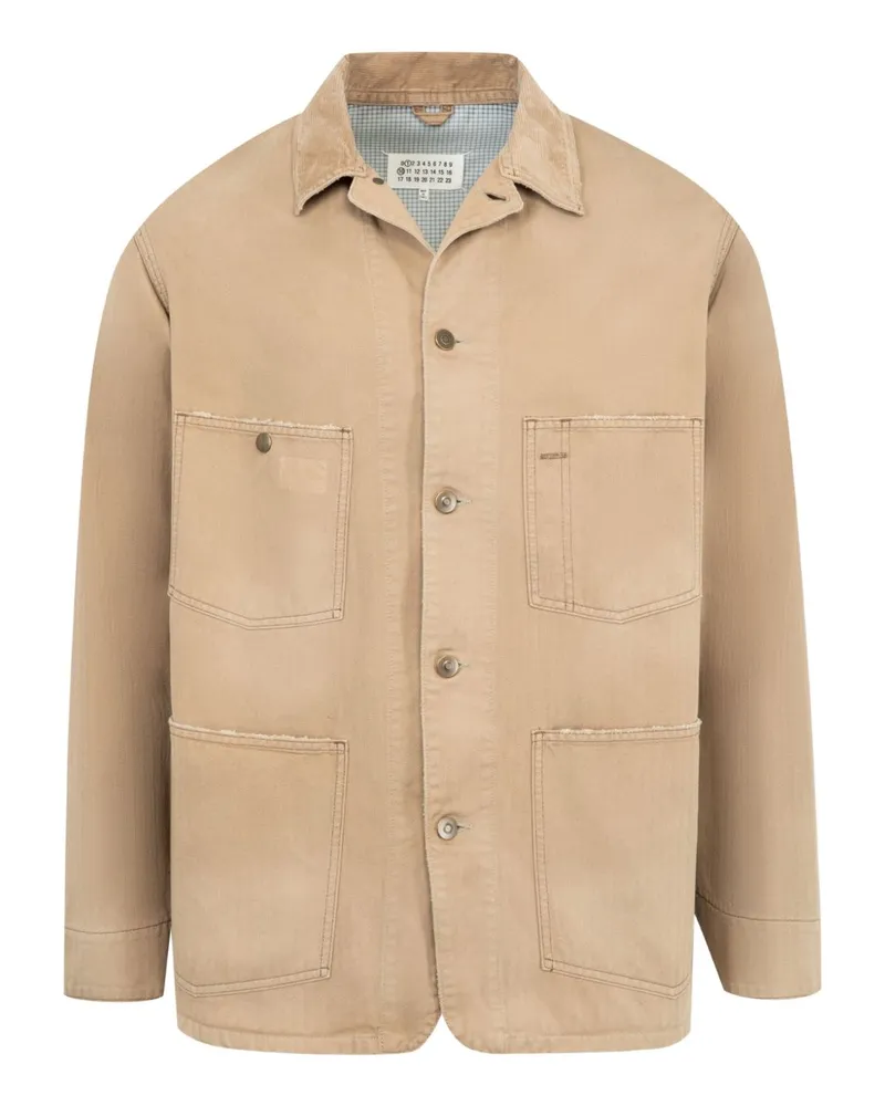 Maison Margiela Cotton Sports Jacke Beige