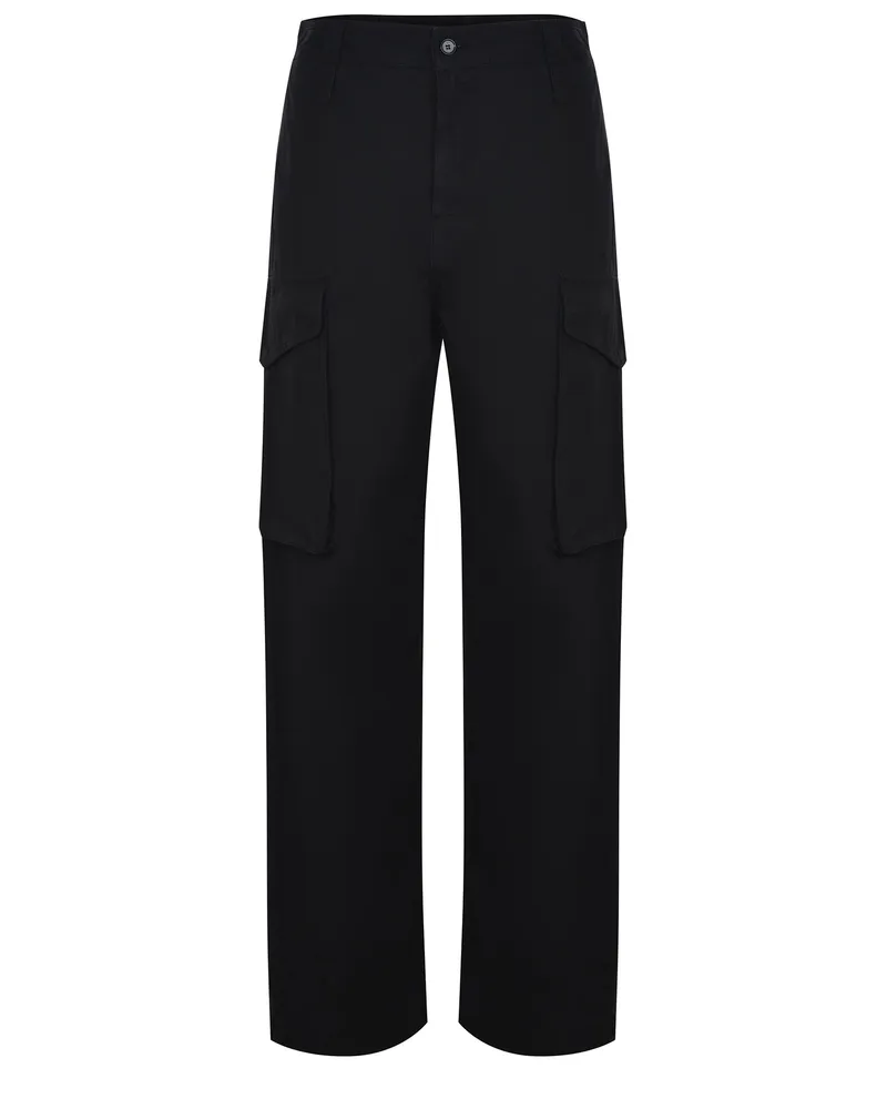 MSGM Frachthosen aus Baumwolle Black