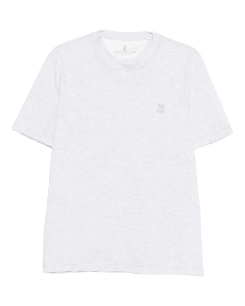 Brunello Cucinelli T-Shirt aus Baumwolle mit Logo Light