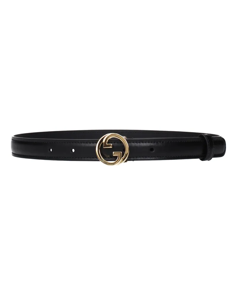 Gucci Damens Ledergürtel Schwarz -