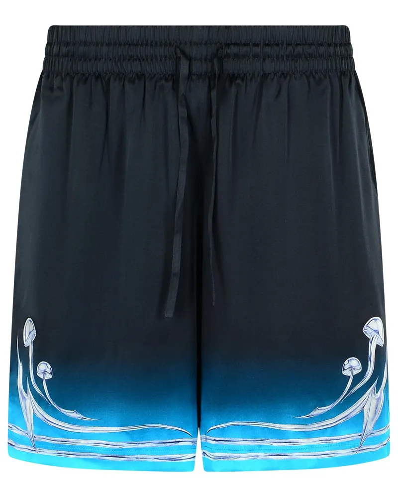 Casablanca Paris Black Seiden -Bermuda -Shorts Black
