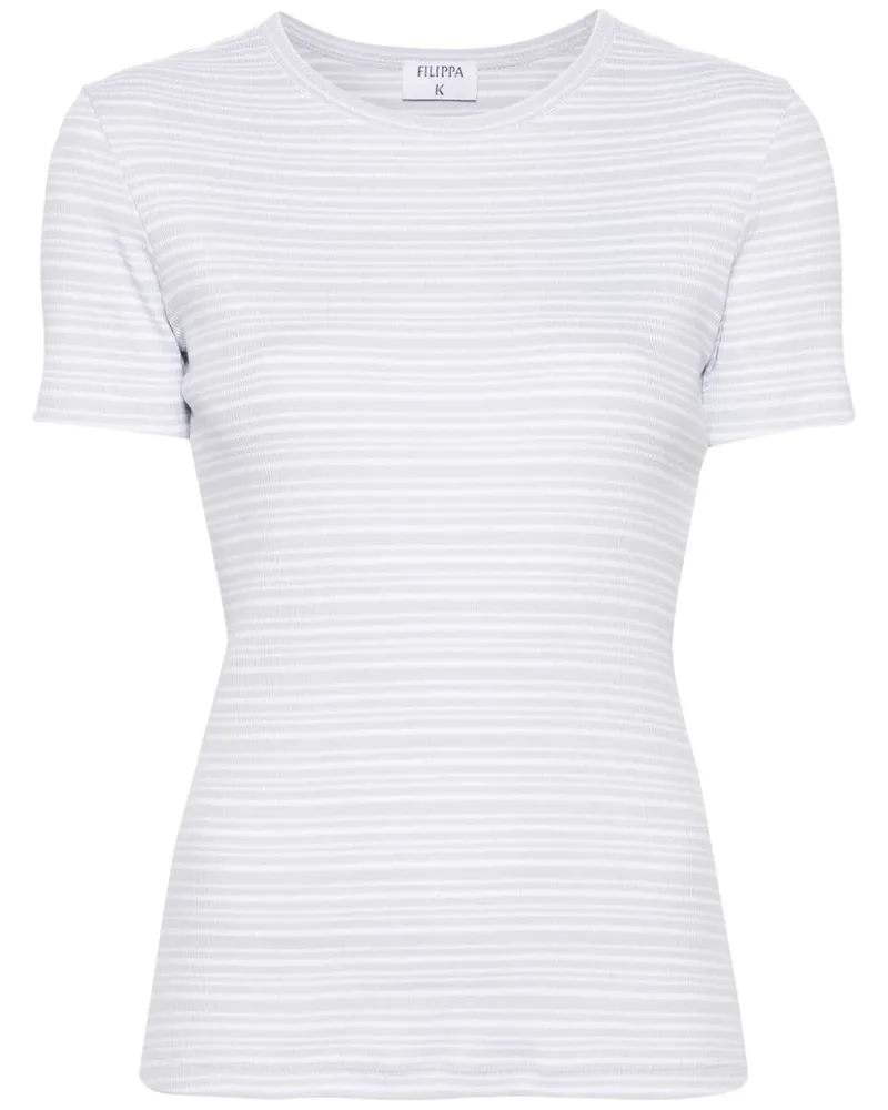 Filippa K gestreifte Baumwoll -T -Shirt Clear