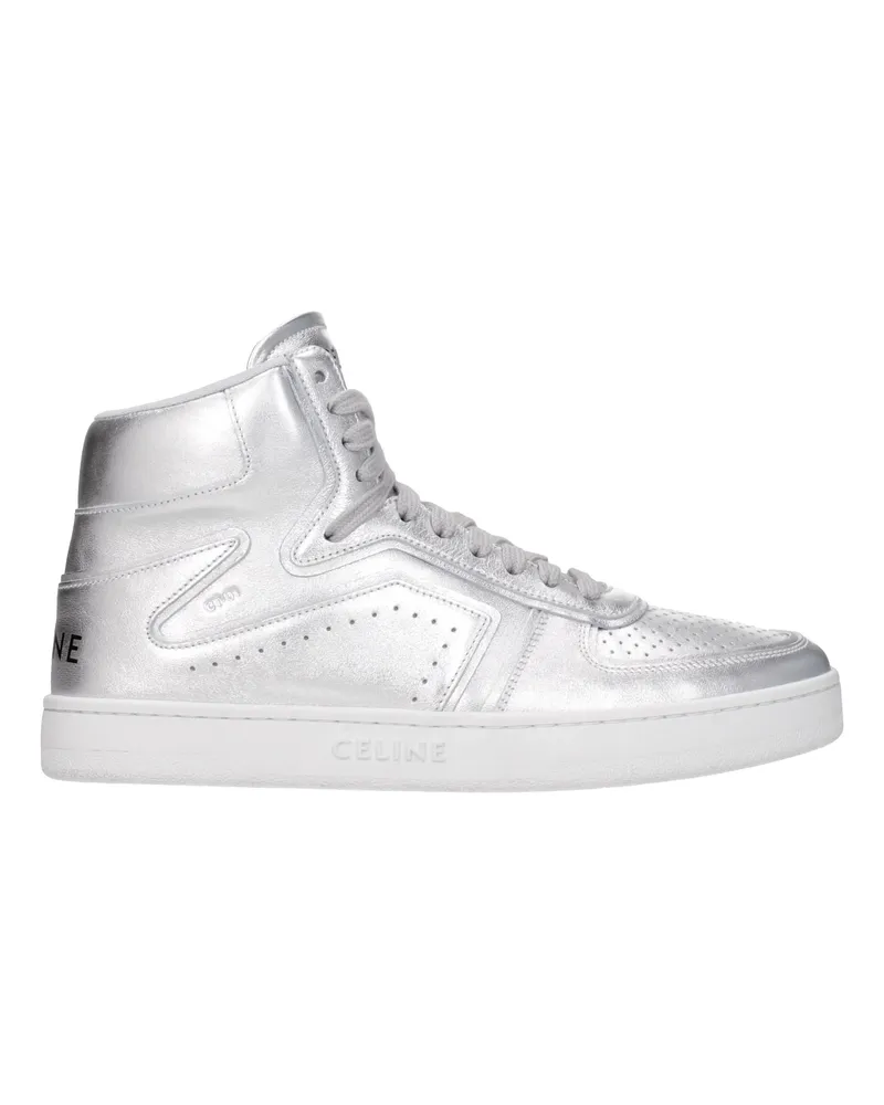 Celine Männer's Sneakers aus silbernem Leder -