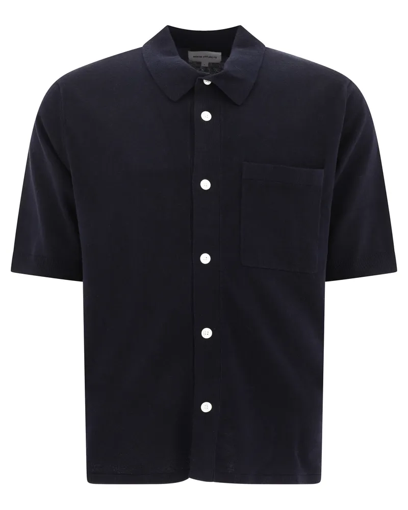 Norse Projects Nordprojekte "Rollo" Strickhemd Blue