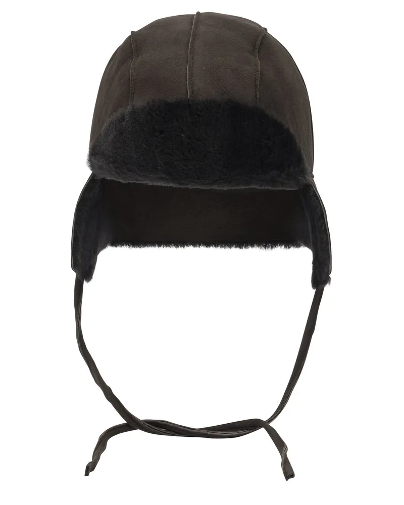 AURALEE Mouton Mütze aus Merinowolle Brown