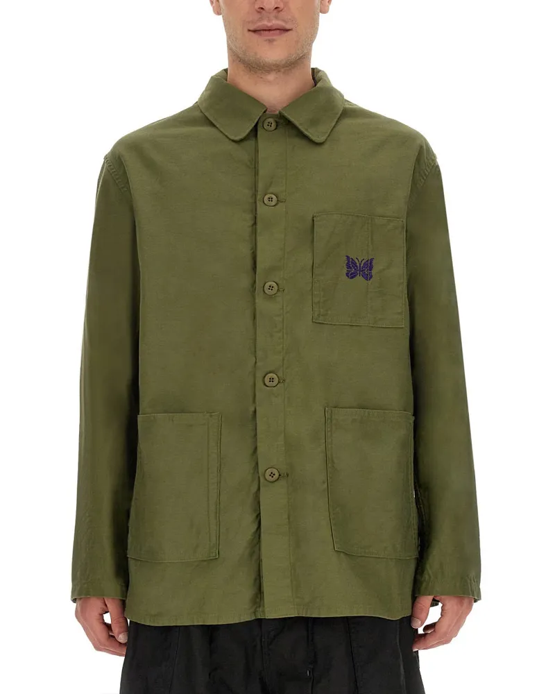 NEEDLES Nadelnhemd mit Logo -Stickerei Green