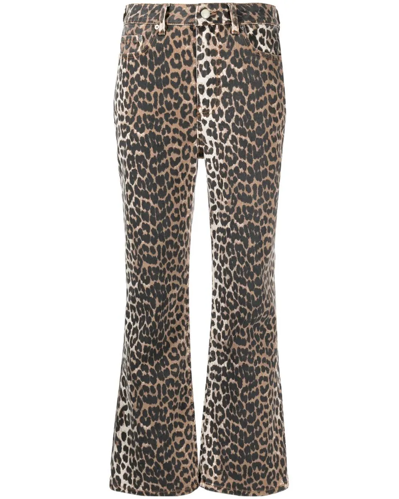 Ganni Bio -Baumwoll -Jeans geschnittene Jeans Brown