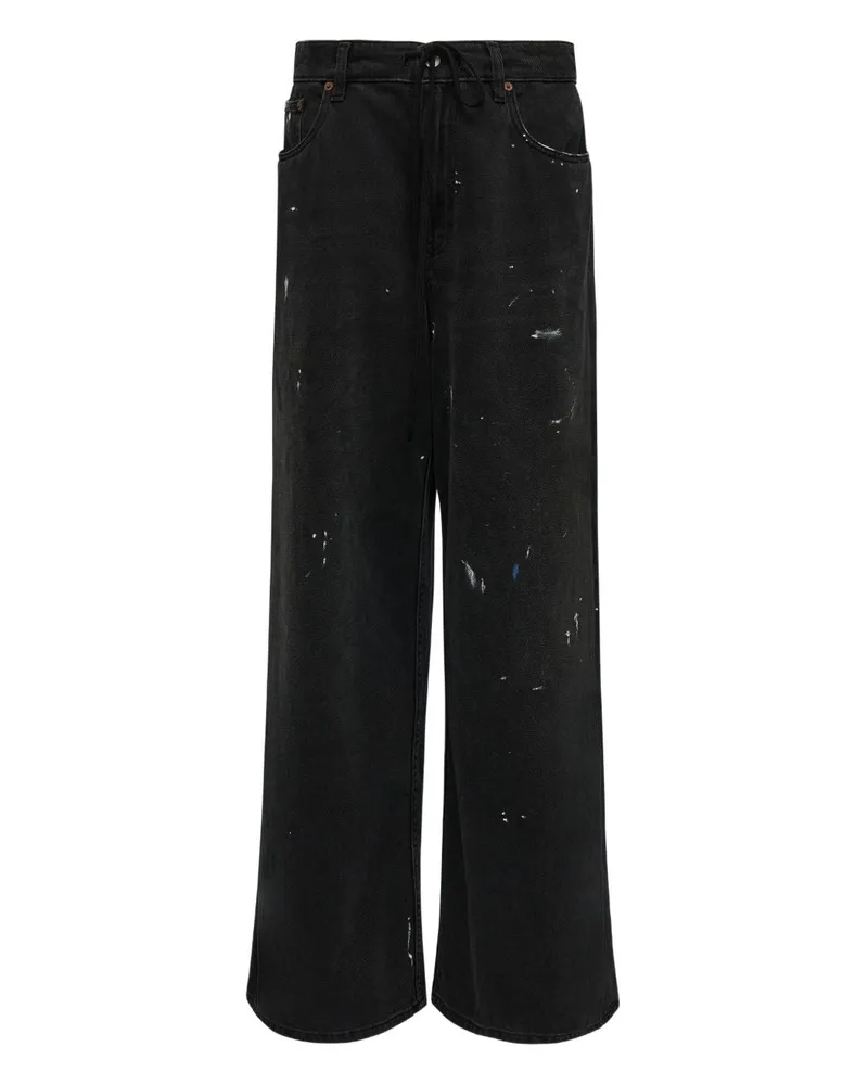 Maison Margiela Weitbein -Denim -Baumwolljeans Black