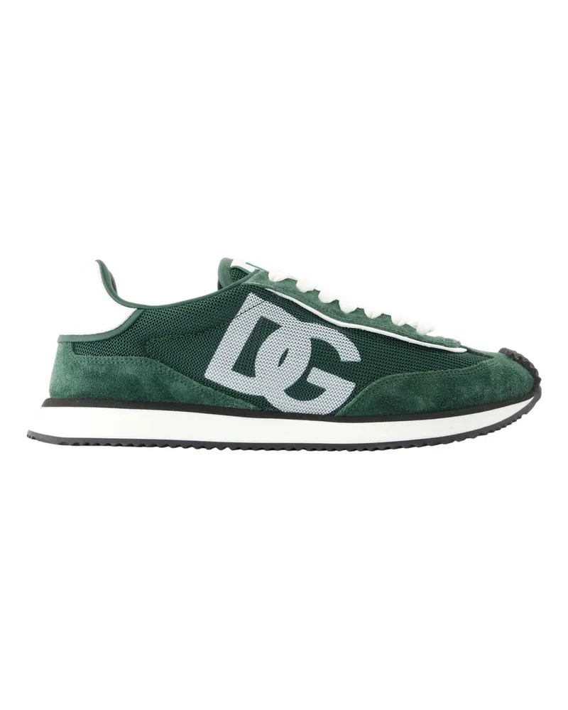 Dolce & Gabbana Kissen Sneaker  Ledergrün Green
