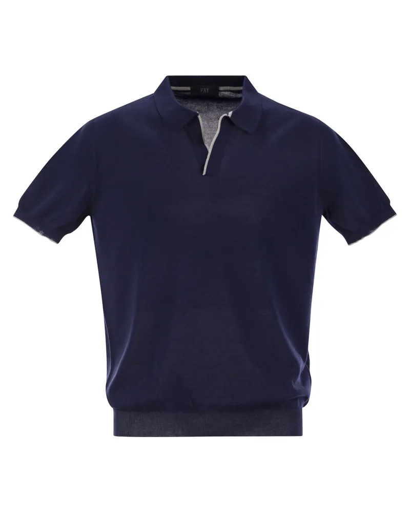 Fay Cotton Button ohne Poloshirt Night