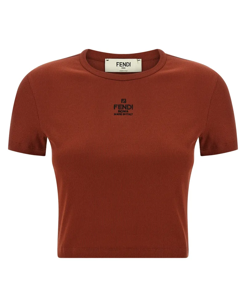 Fendi Logo Stickerei Brown