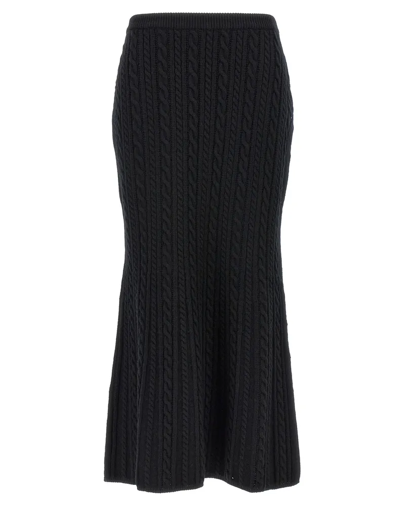 Alessandra Rich langer Wollrock Black
