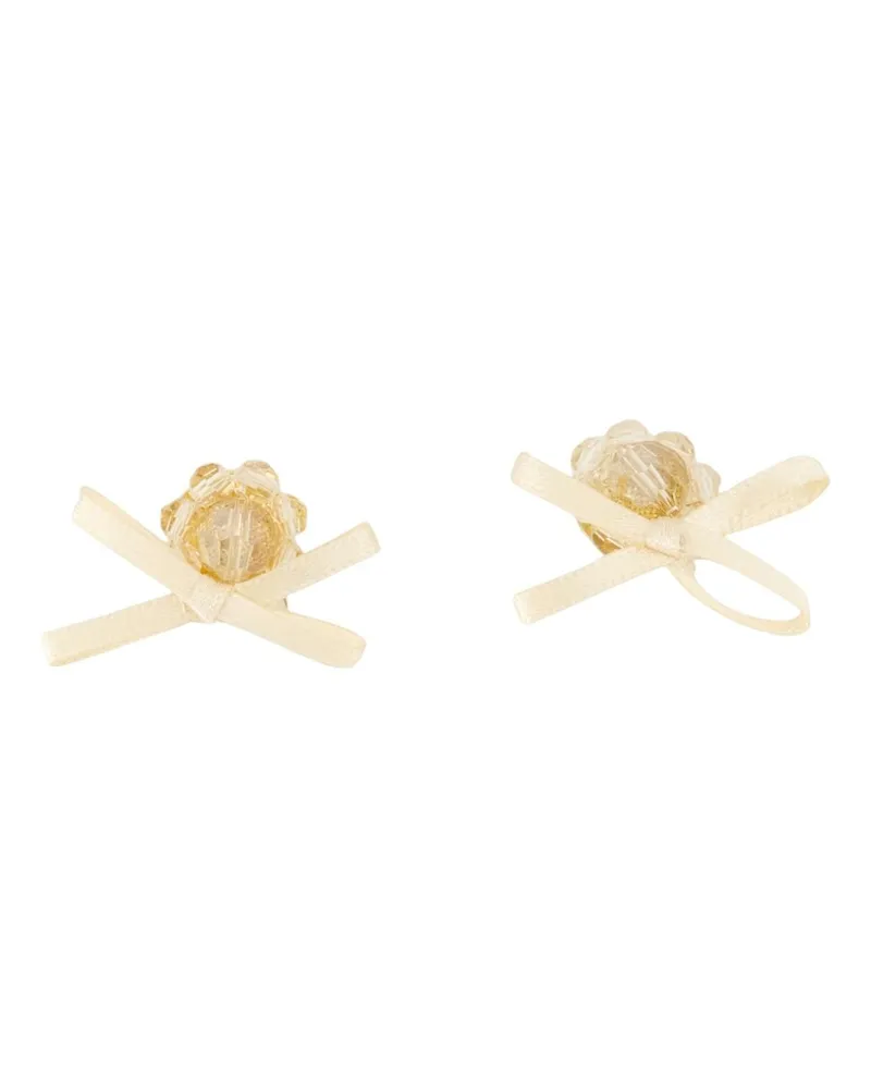 Simone Rocha Petite Bow Daisy Ohrringe  Kristallgelb Gelb