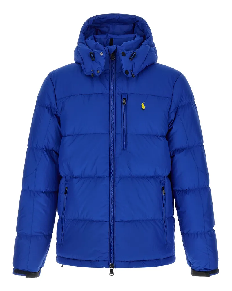 Ralph Lauren Logo Stickerei Down Jacke Blue