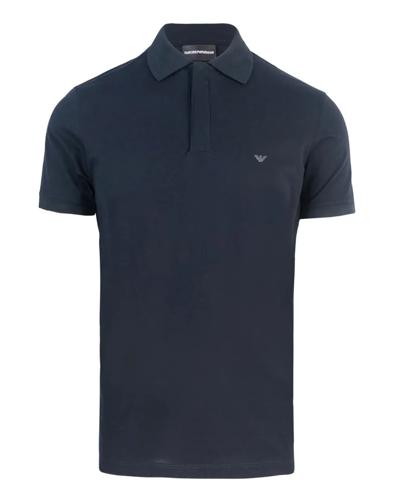Emporio Armani Polo in Piquet Blu Blue