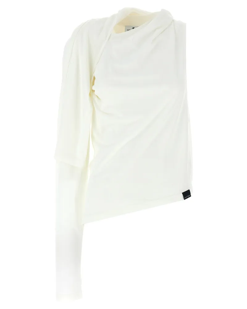 Courrèges Courreves 'Asymetrique vom Schulter -T -Shirt White