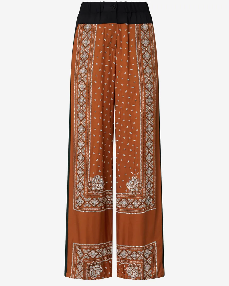 Pinko breite Bandana -Musterhose Brown