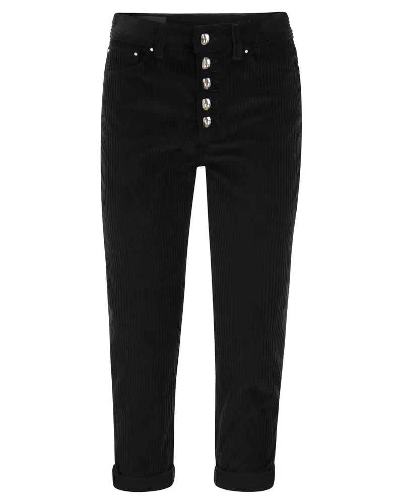 Dondup Koons lose sitzende Samthose Schwarz