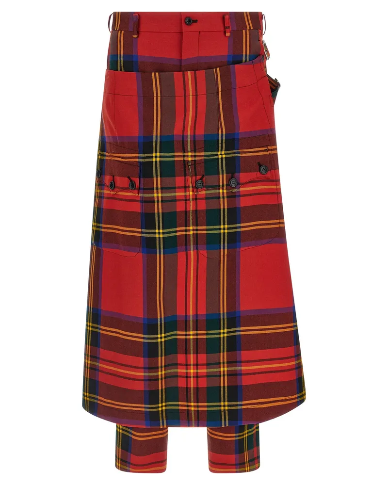 Comme des Garçons Tartan Hose Red