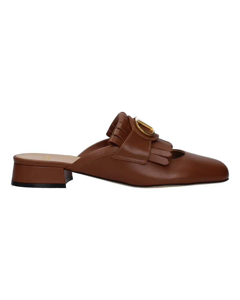 Valentino Garavani Slides und Clogs Damen Braunes Leder -