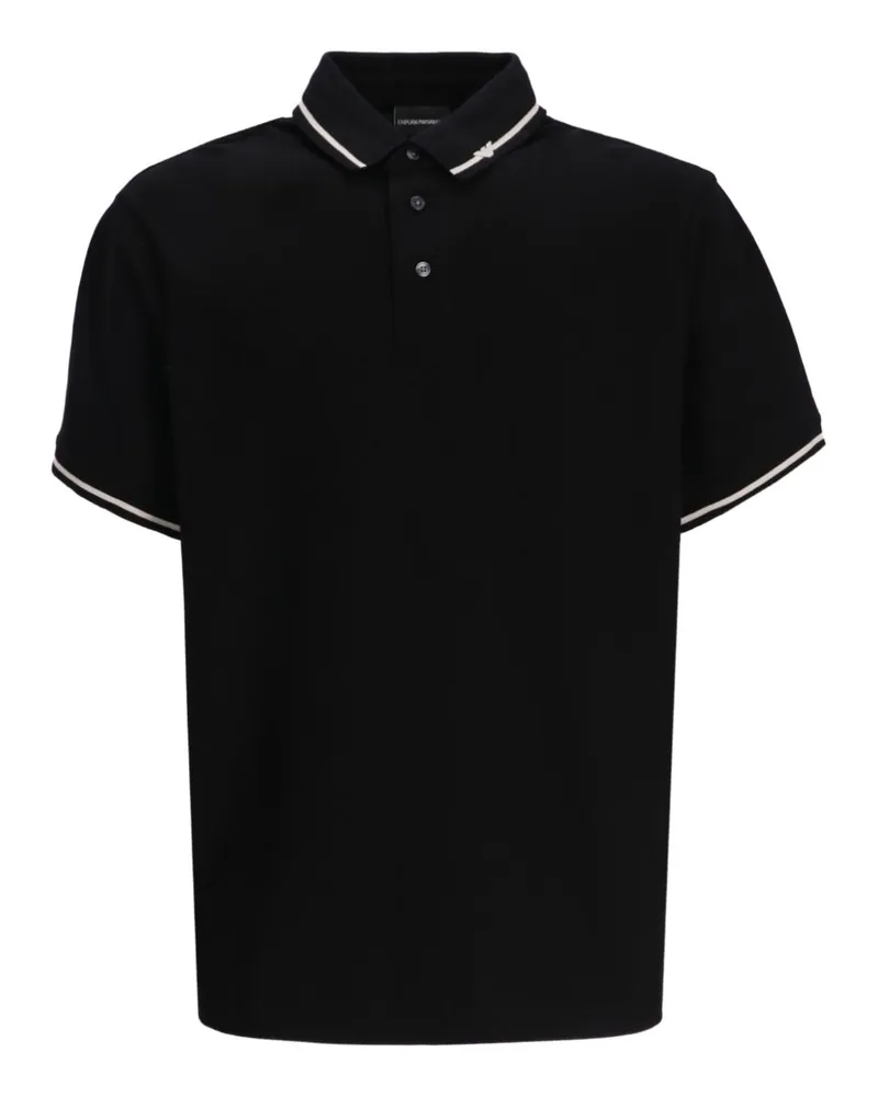 Emporio Armani Cotton Polo -Hemd Black