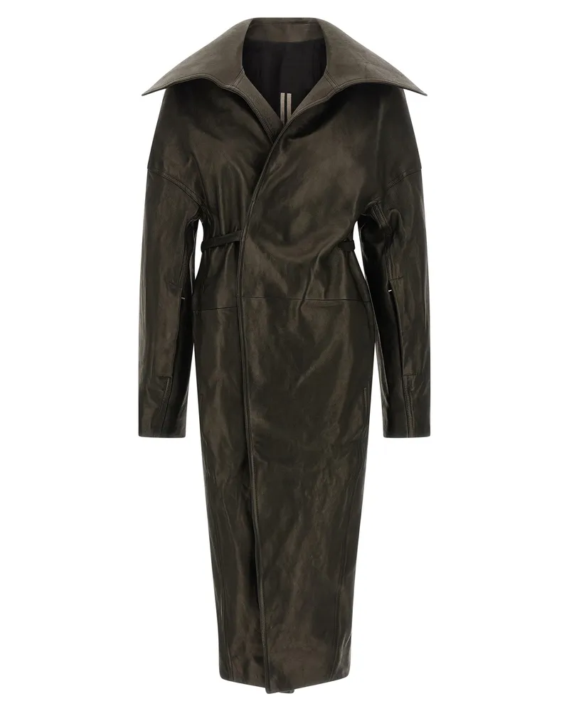 Rick Owens Mantel „Dracucollar Belted Black