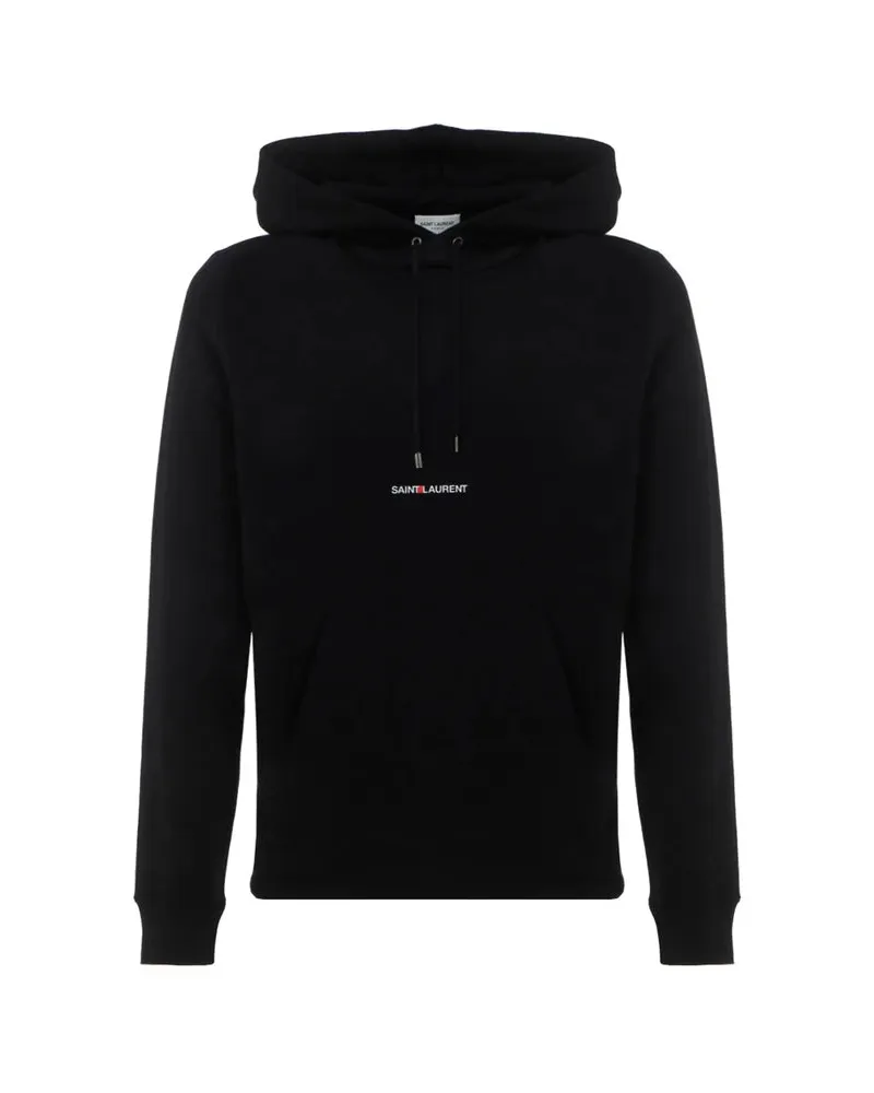 Saint Laurent Herrens Schwarzes Sweatshirt aus Bio-Baumwolle -