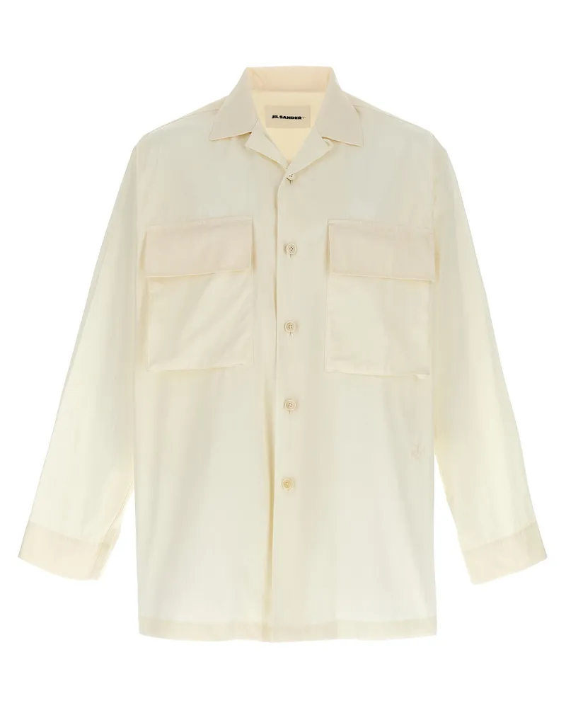 Jil Sander Logo Stickhemd White
