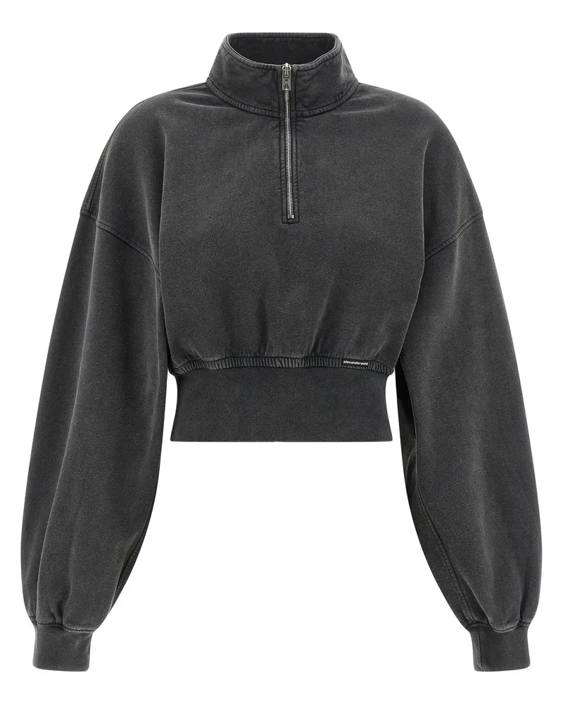 Alexander Wang T von Alexander Wang beschnittenes Sweatshirt Gray