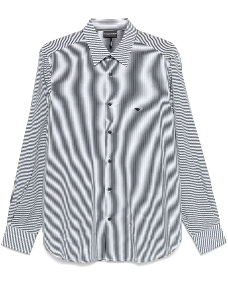 Emporio Armani gestreiftes Hemd Blue