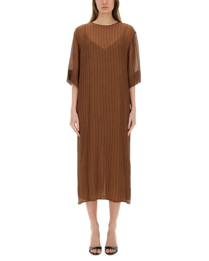 ALYSI Silk Midi Kleid Brown