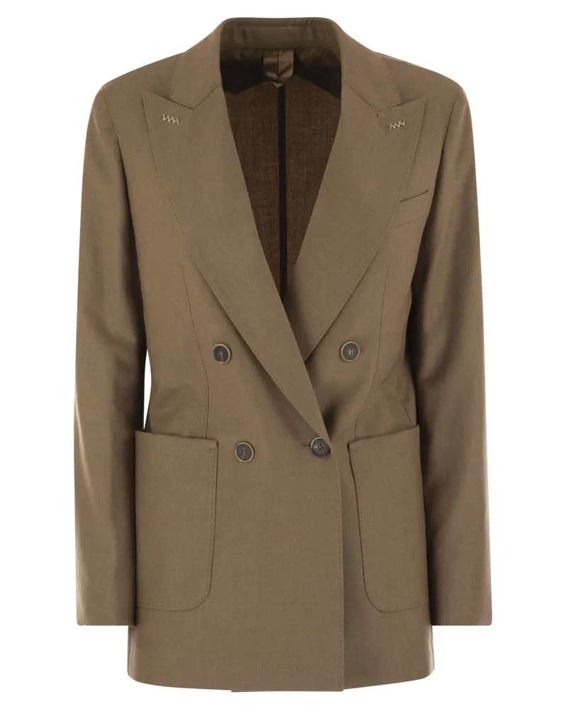 Max Mara Harald Cashmere Fleece Blazer Leather