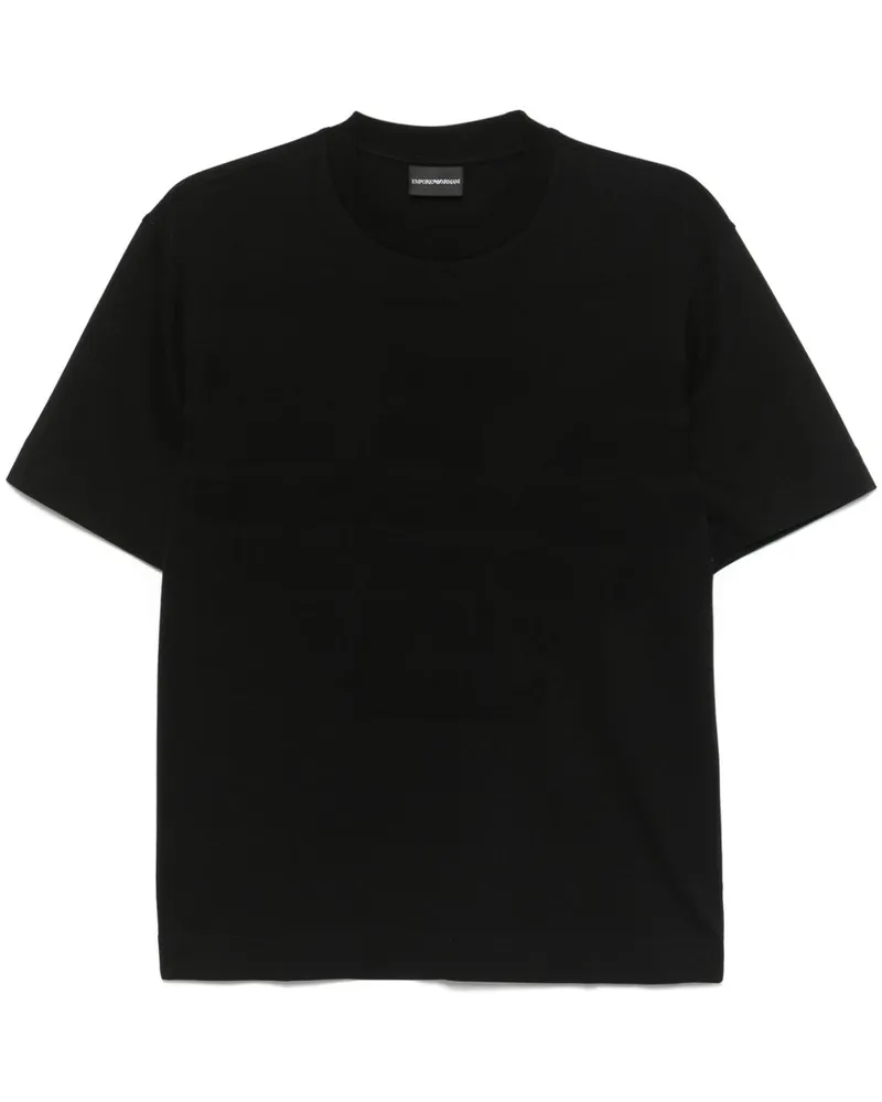 Emporio Armani Logo Baumwoll -T -Shirt Black