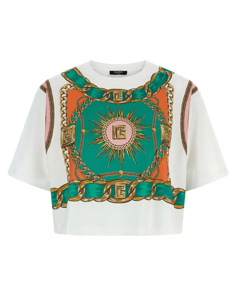 Balmain Balmain Foulard' Print T -Shirt Multicolor