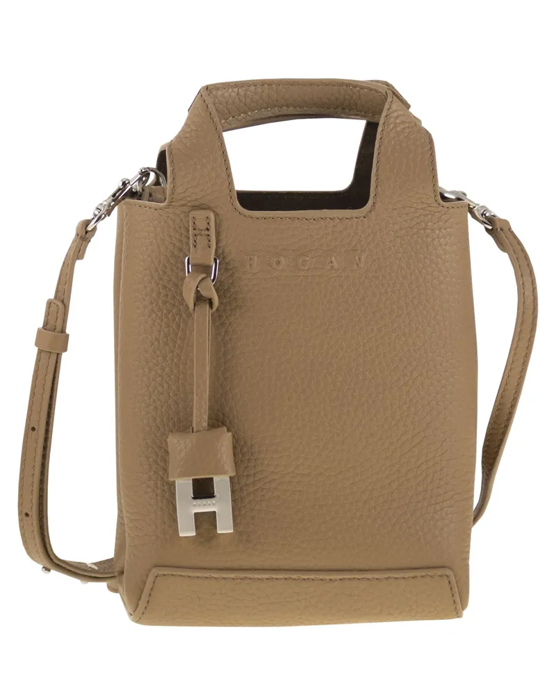Hogan H01 R Handtasche in gehämmertem Leder Leather