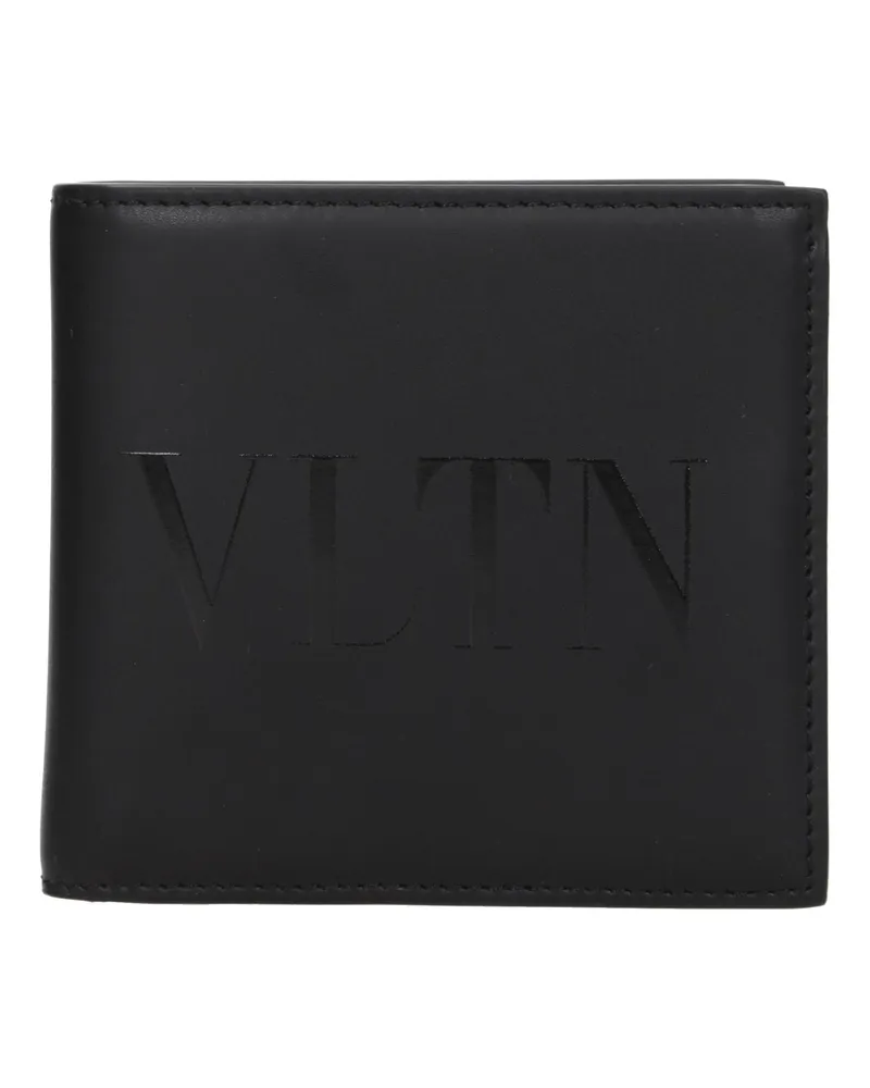 Valentino Garavani Vltn Geldbörse Herrens Leder Schwarz/Schwarz -