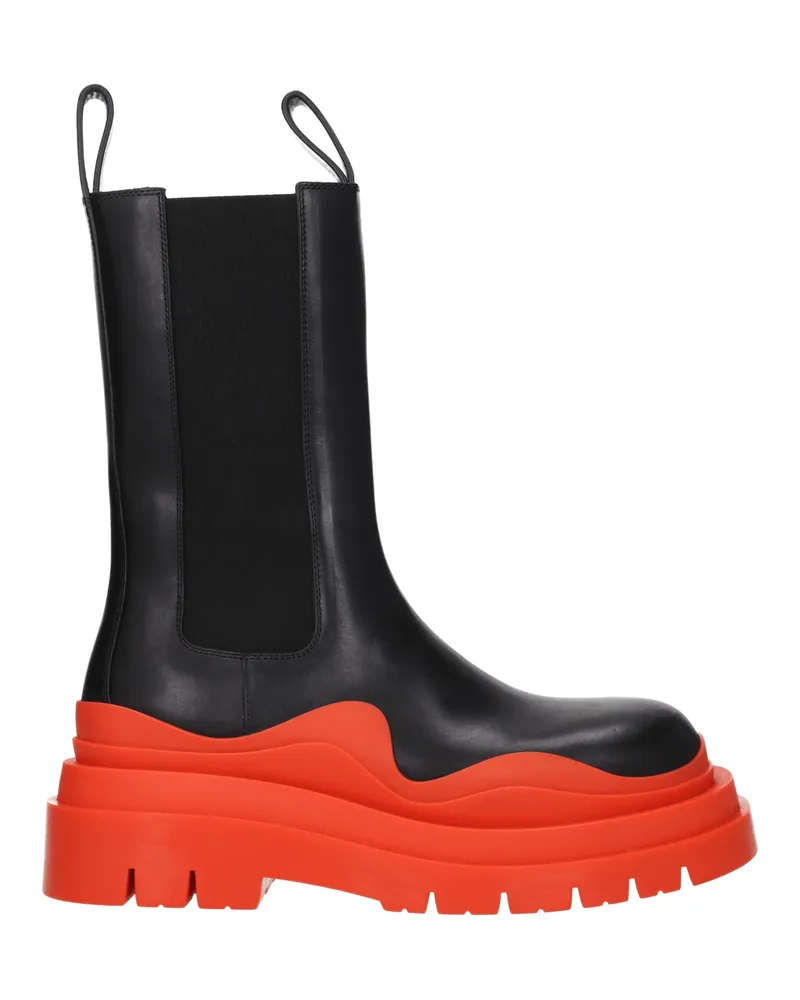 Bottega Veneta Frauen 's Lederstiefel Schwarz/Sunburst -