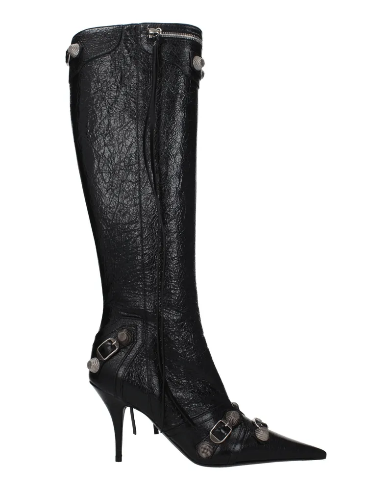Balenciaga Damens Stiefel aus schwarzem Leder -