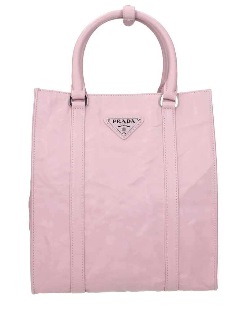 Prada Damens Handtaschen Rosa/Alabaster-Leder -