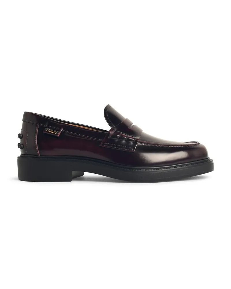 TOD'S Tod 's Burgund -Lear -Ladung Bordeaux