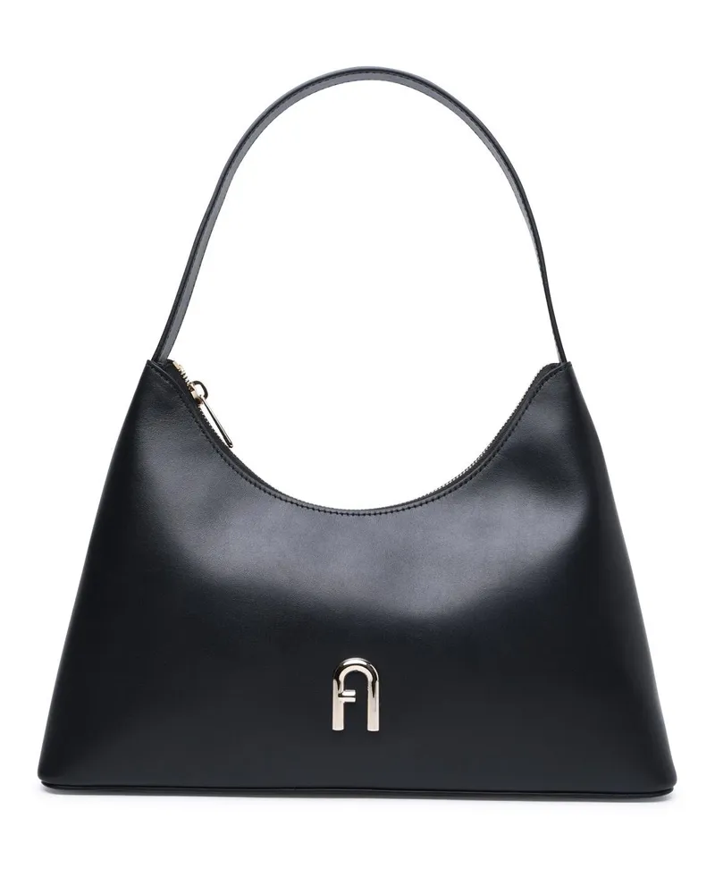 Furla Diamante' schwarzer Kalb Lear -Tasche Black