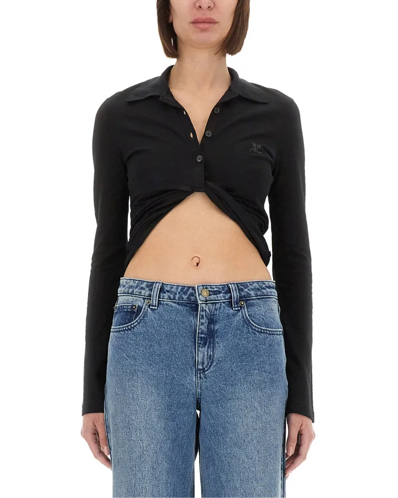 Courrèges Courreves Polo Shirt "Twist Black