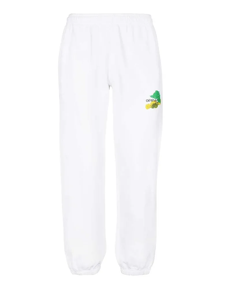 OFF-WHITE Aus weißes Baumwolllogo -Jogginghose aus weißem Baumwoll -Logo Weiß