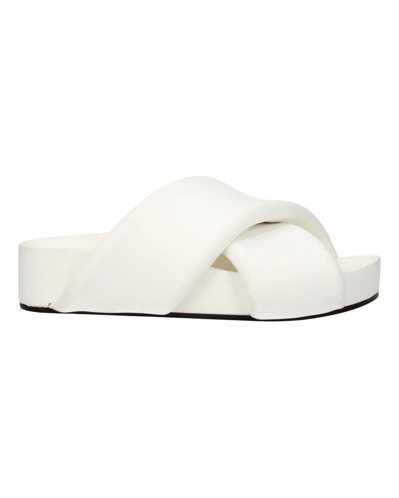 Jil Sander Hausschuhe und Clogs für Damen, weißes Leder/optisches Weiß -