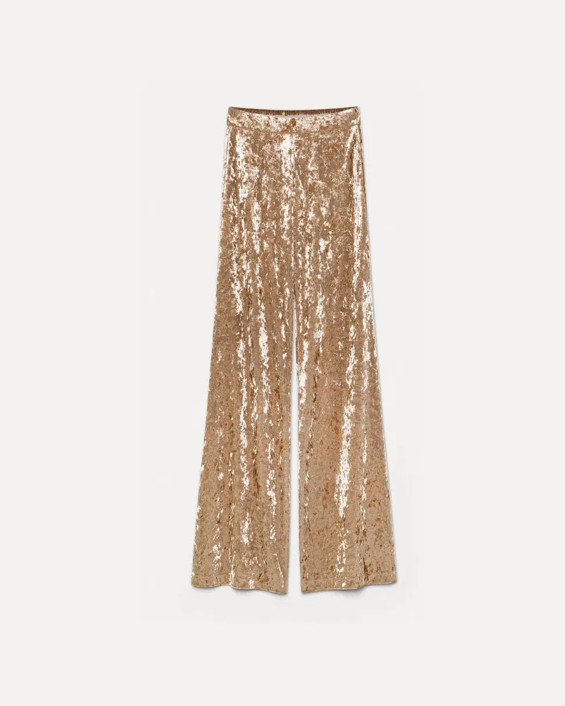forte_forte Hose in schimmernden Samt Brown