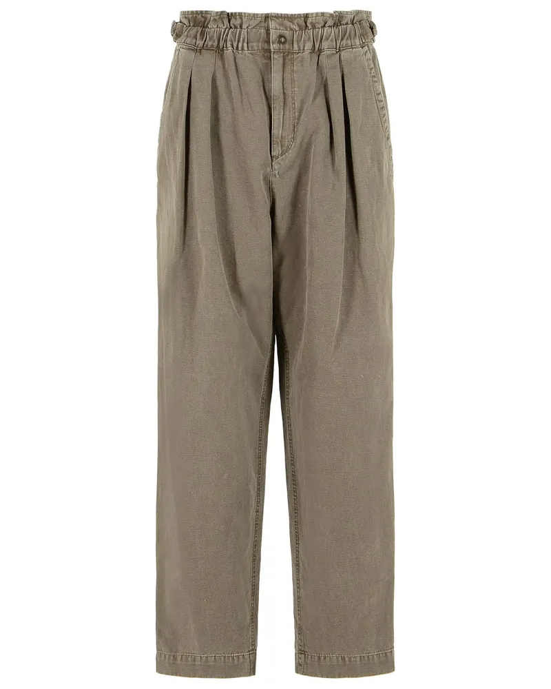 Étoile Isabel Marant Neriah' braune Hose aus Baumwolle und Leinen Brown