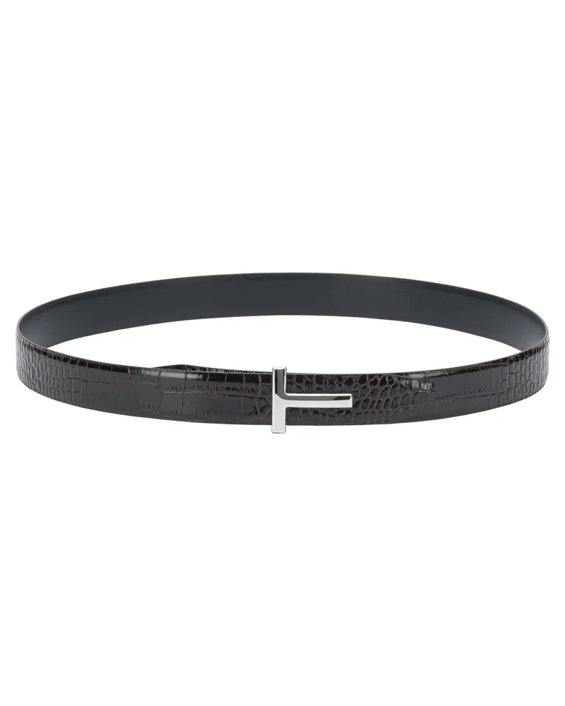 Tom Ford Gürtel mit Krokodildruck Brown