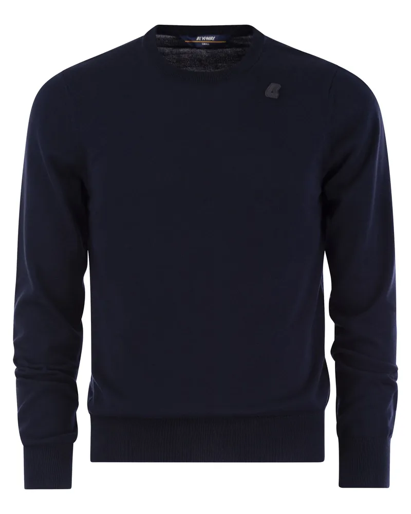 K-Way Sebastien Crewneck Cotton Sweatshirt Blue