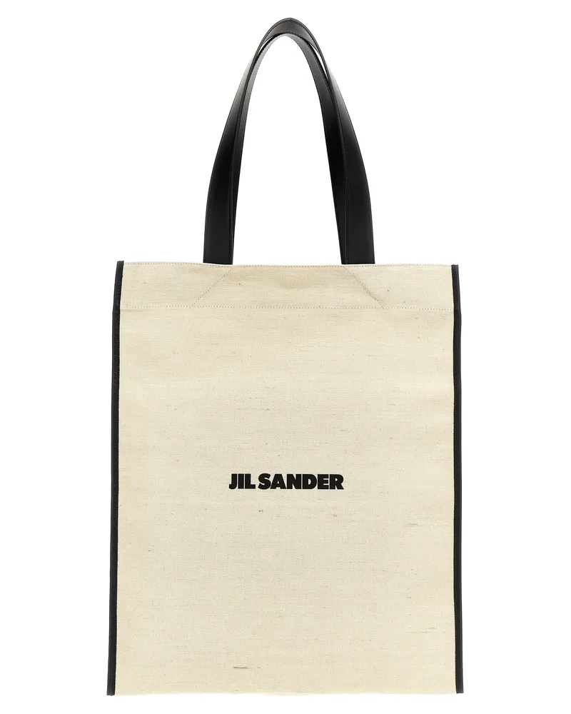 Jil Sander Medium 'Flat' Einkaufstasche Weiß